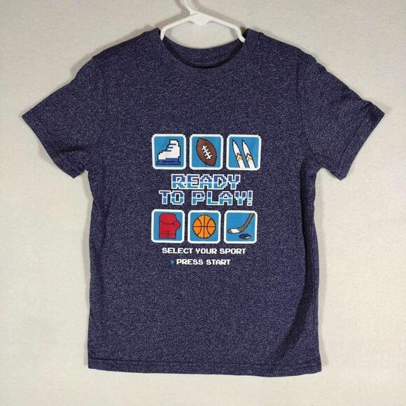 Cat & Jack Tee Shirt Boys Size Small 6-7 Blue Short Sleeve Crew Neck - Picture 1 of 9